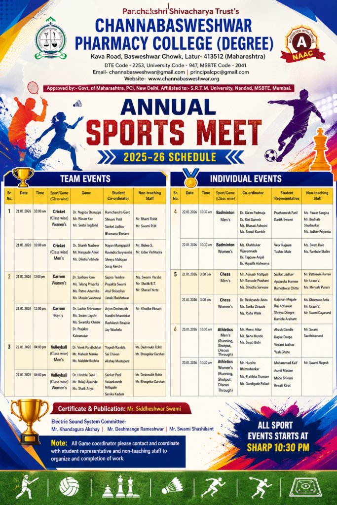 Annual sports meet schedule